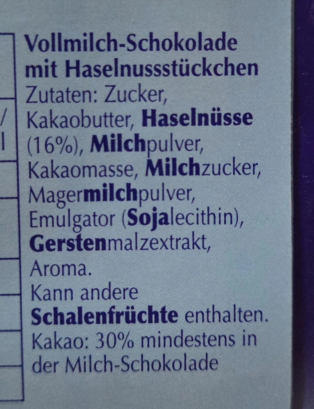 Lindt Vollmilch-Haselnuss – view 3 of 3